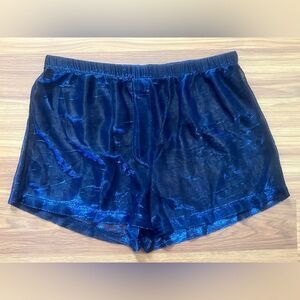 Frederick's of Hollywood blue metallic sleepwear shorts Size XL 90s Vintage